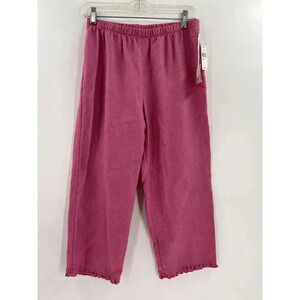 Lantana Casuals Linen Pants Women Small Grape Purple Pull on Cargo Wide Crop NEW